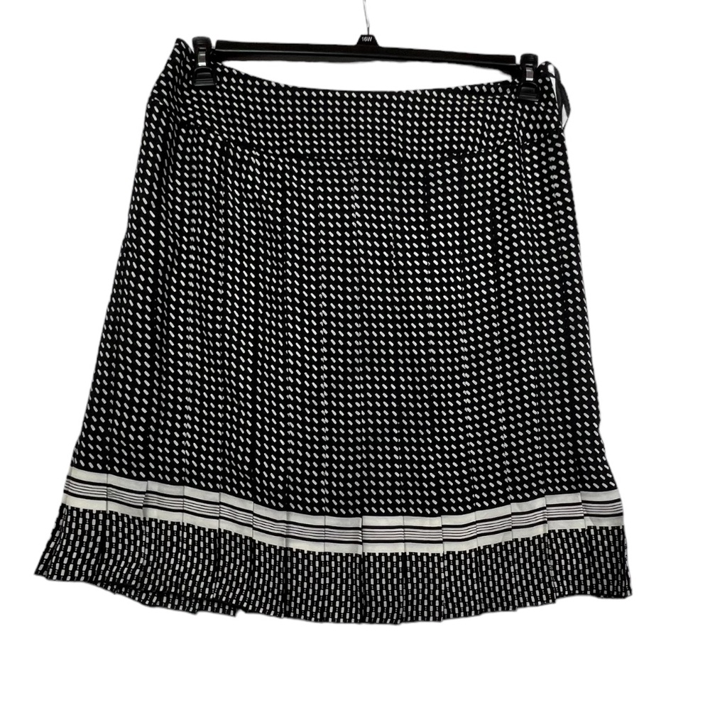 Jones New York Women's Black & White Pleated Hem Skirt Sz 16W Pre-Owned